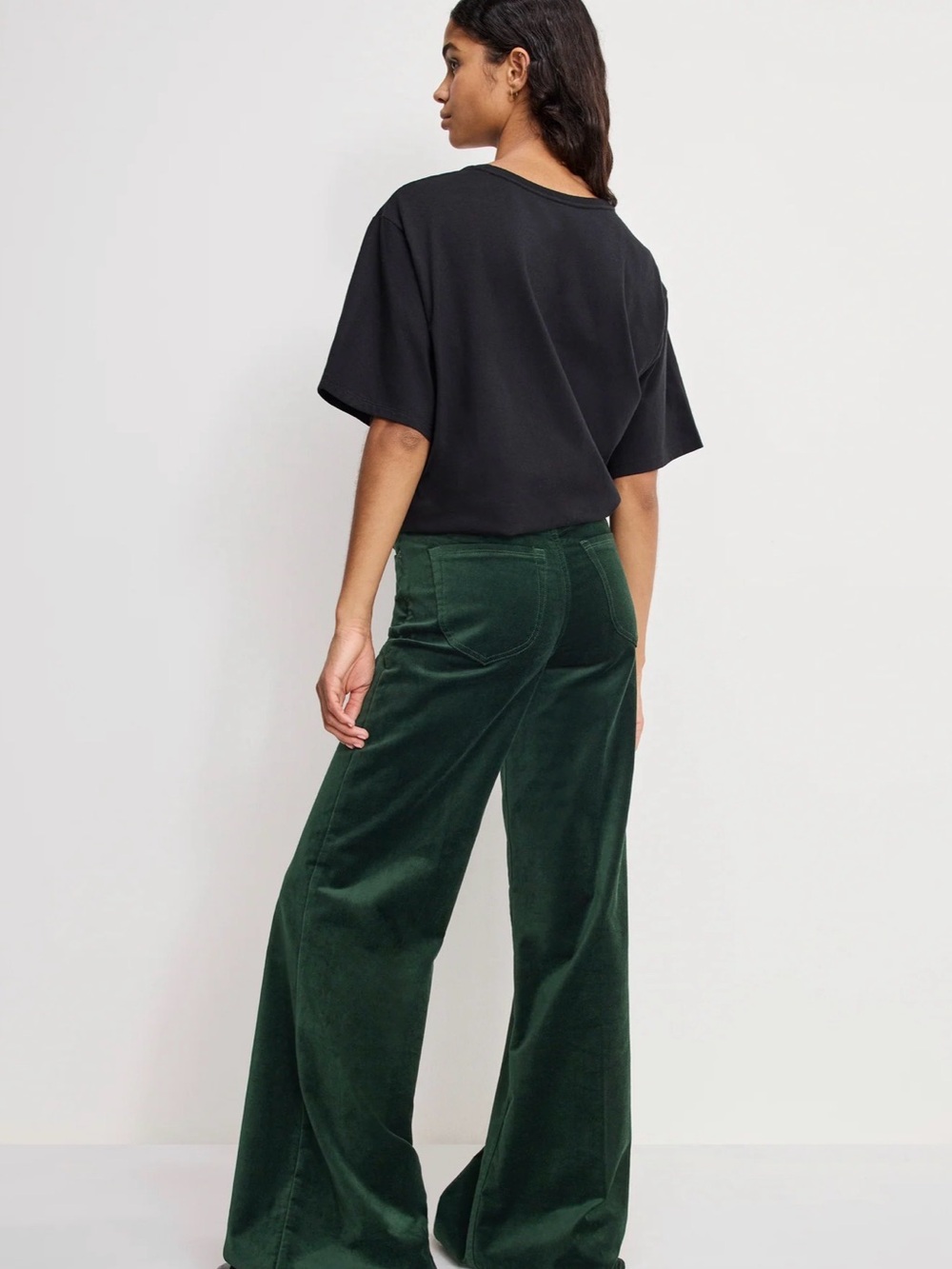 Good American Wide-Leg Velvet Good Waist Palazzo Pants